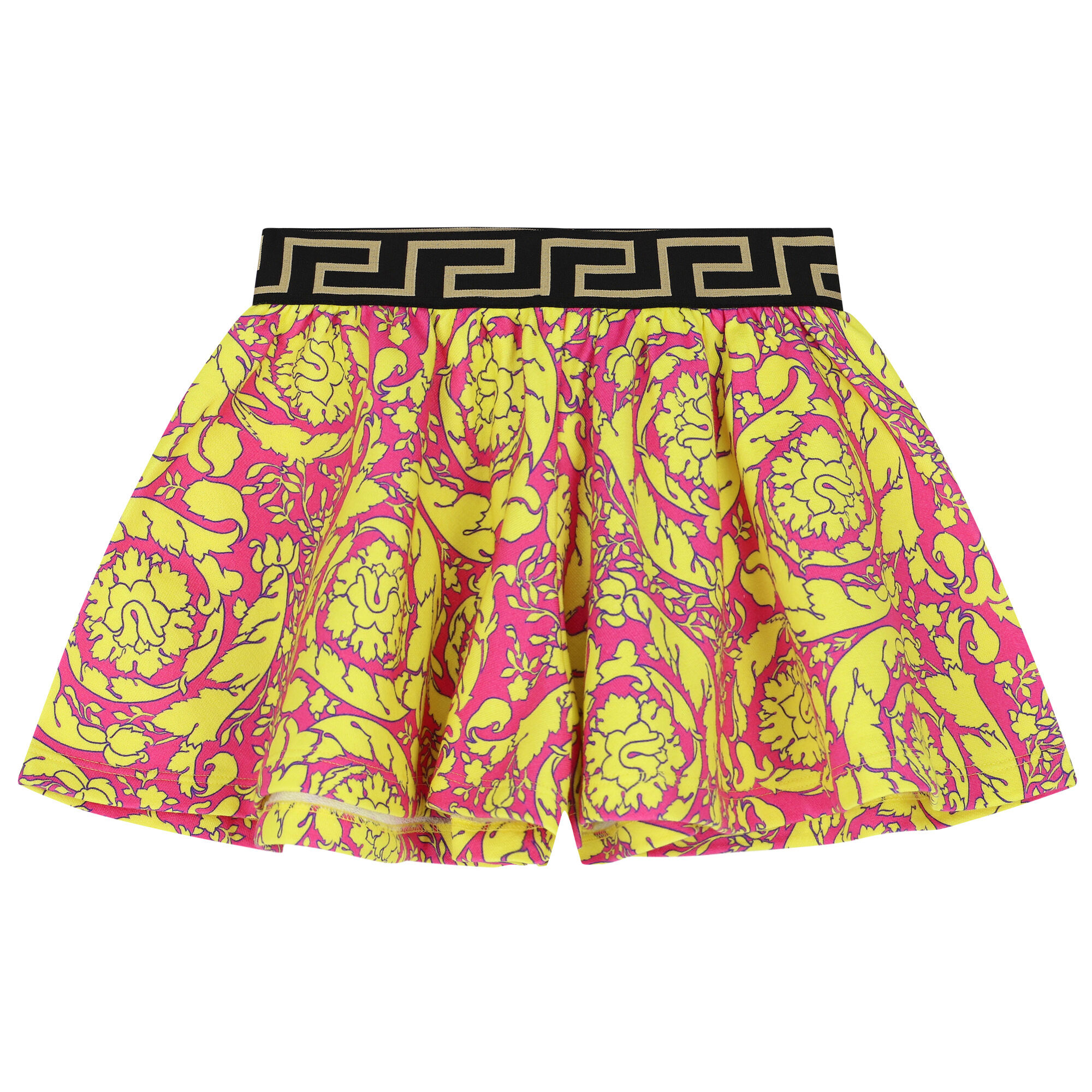 Versace Girls Pink Yellow Barocco Shorts Junior Couture UAE