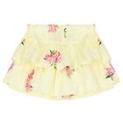 Girls Yellow Floral Skort Set, 1, hi-res