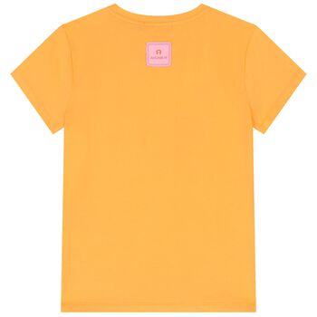 Girls Orange Logo Hearts T-Shirt