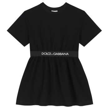 Girls Black Logo Dress