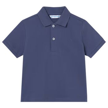 Younger Boys Navy Blue Logo Polo Shirt