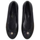 Girls Black Bow Ballerina Shoes, 1, hi-res