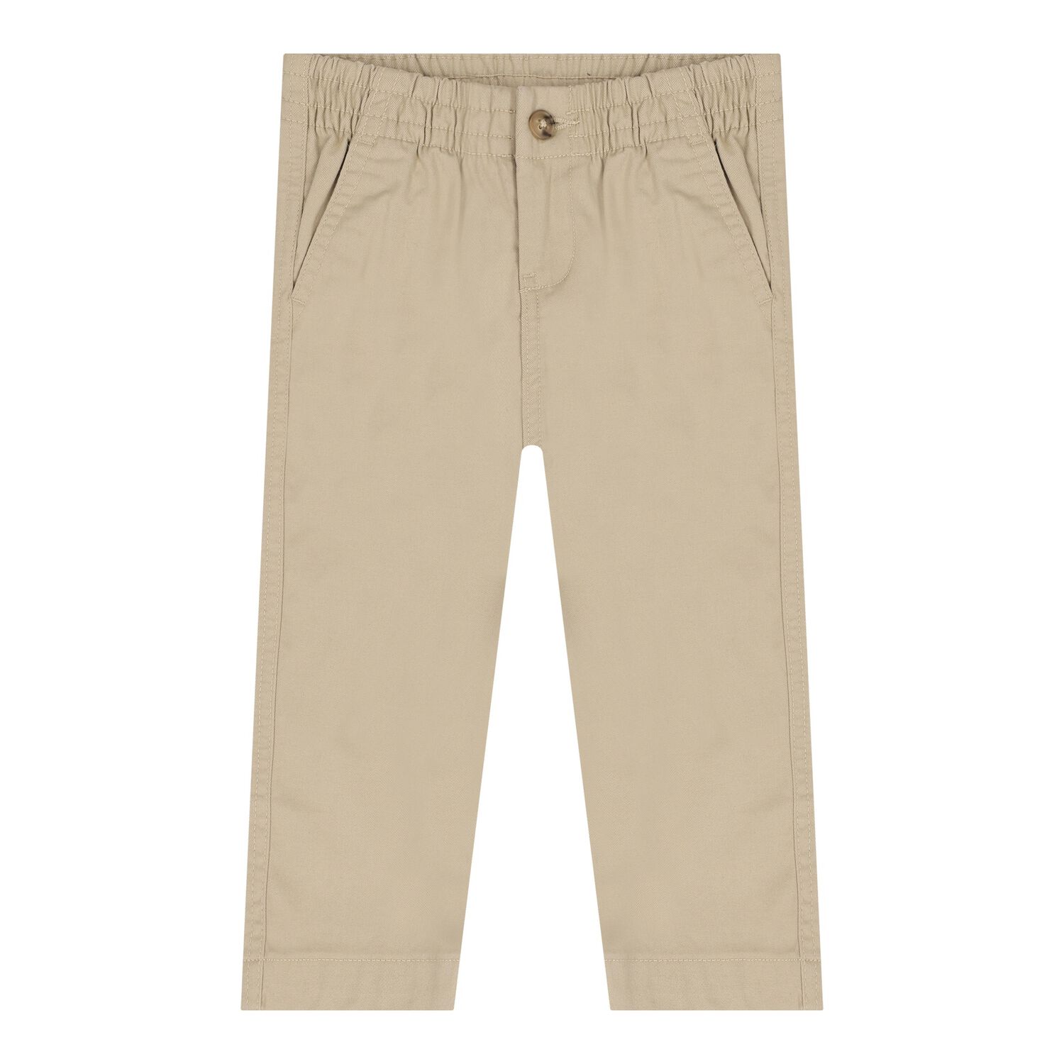 Baby Boys Beige Logo Trousers, 1, hi-res image number null