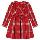 Girls Red Tartan Dress, 1, hi-res
