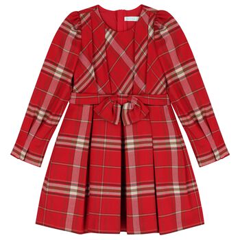 Girls Red Tartan Dress