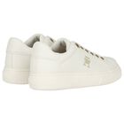Girls Ivory & Gold Logo Trainers, 1, hi-res