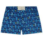 Boys Navy Blue Printed Swim Shorts, 2, hi-res