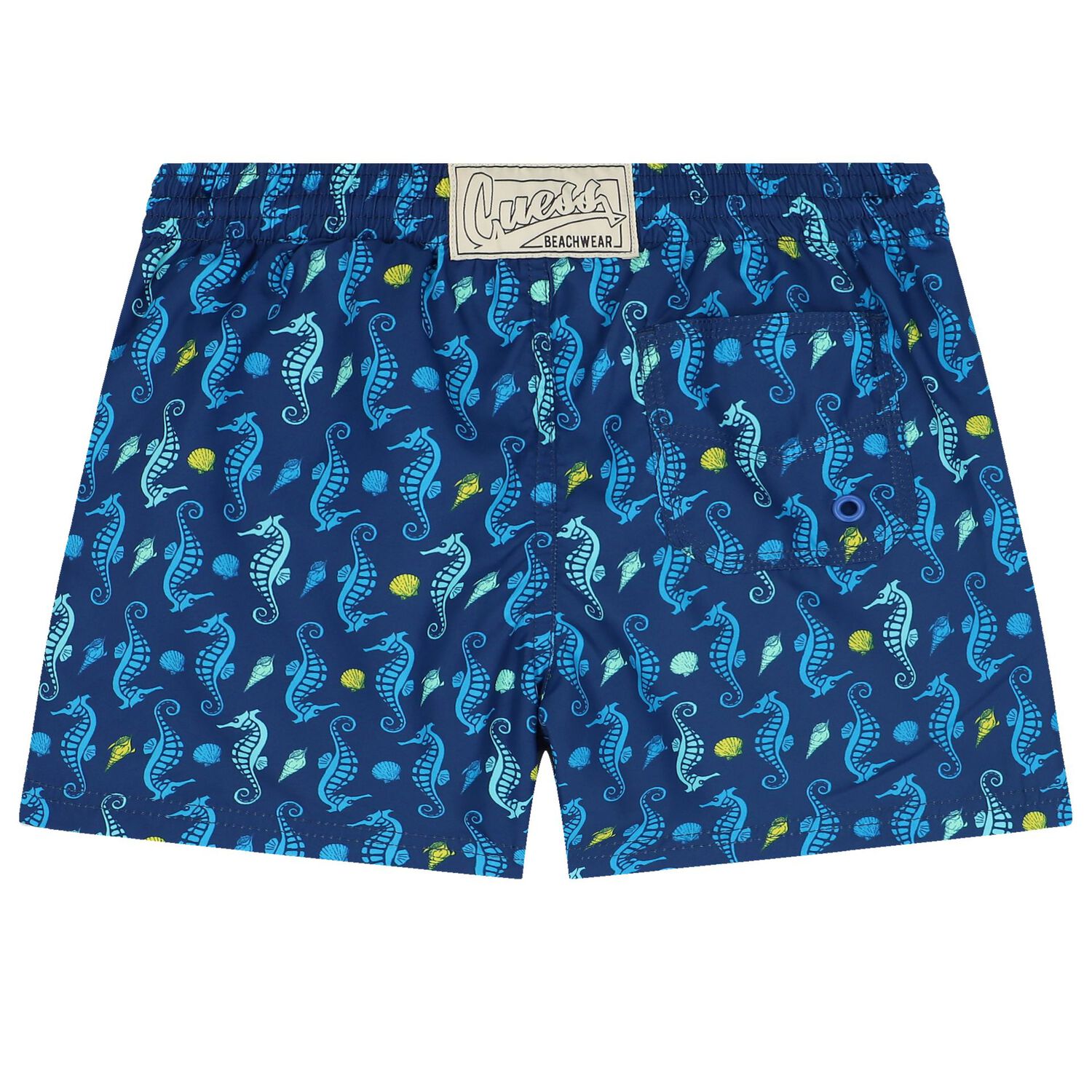 Boys Navy Blue Printed Swim Shorts, 2, hi-res image number null