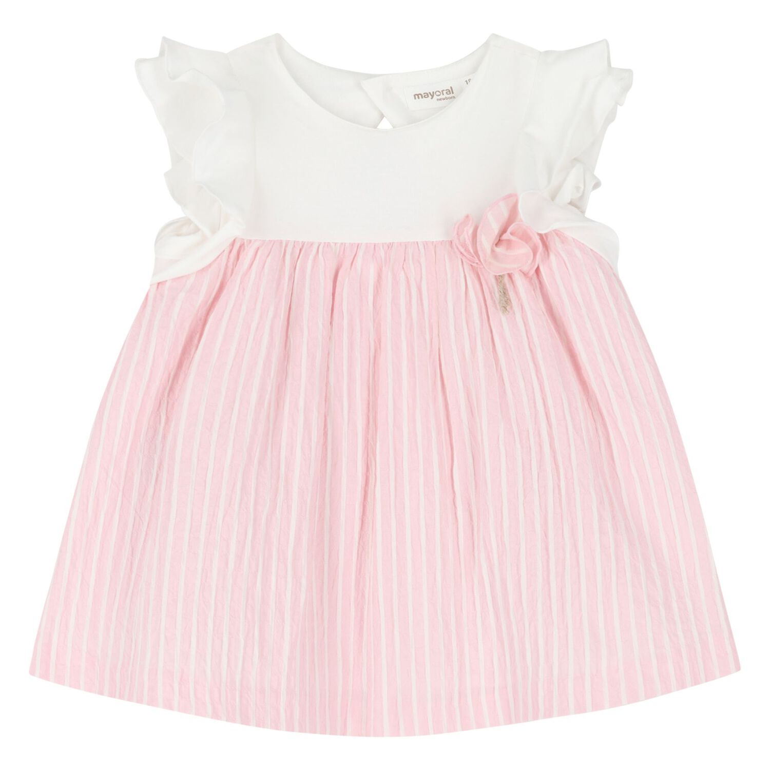 Baby Girls White & Pink Dress Set, 1, hi-res