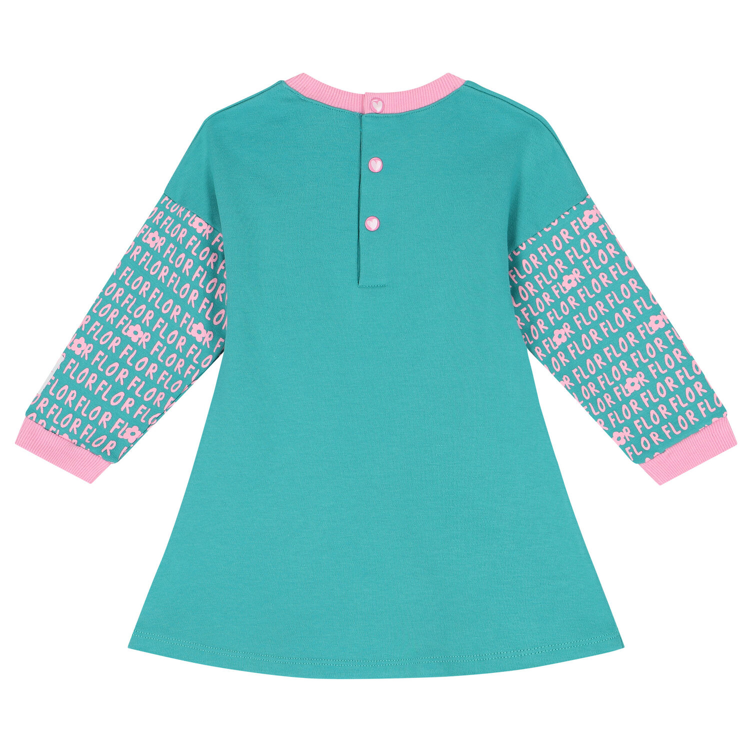 Girls Green & Pink Dress Set, 1, hi-res image number null