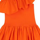 Girls Orange Ruffled Dress, 2, hi-res