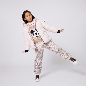 Girls Pink Bandana Disney Joggers