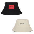 Boys Black & Beige Reversible Bucket Hat, 1, hi-res