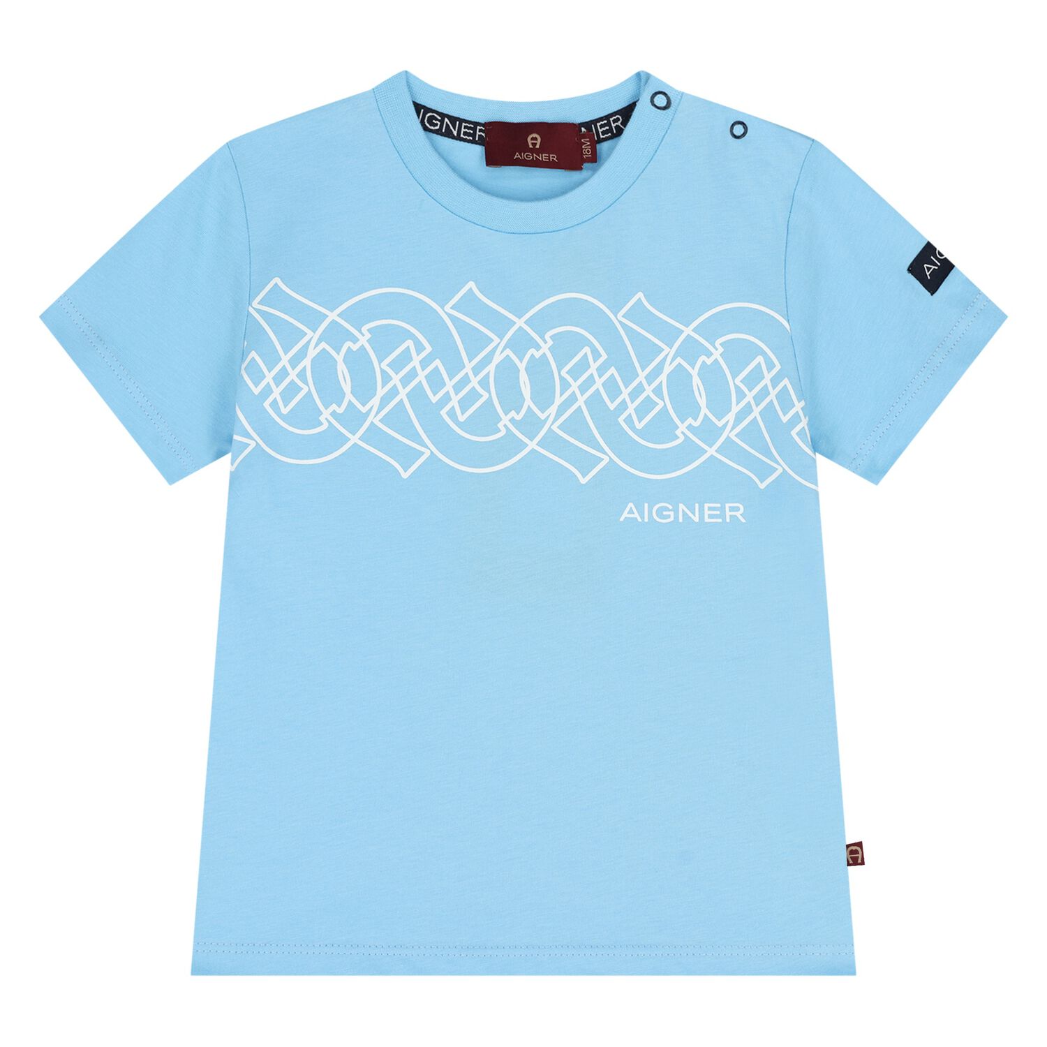 Younger Boys Blue Logo T-Shirt, 1, hi-res