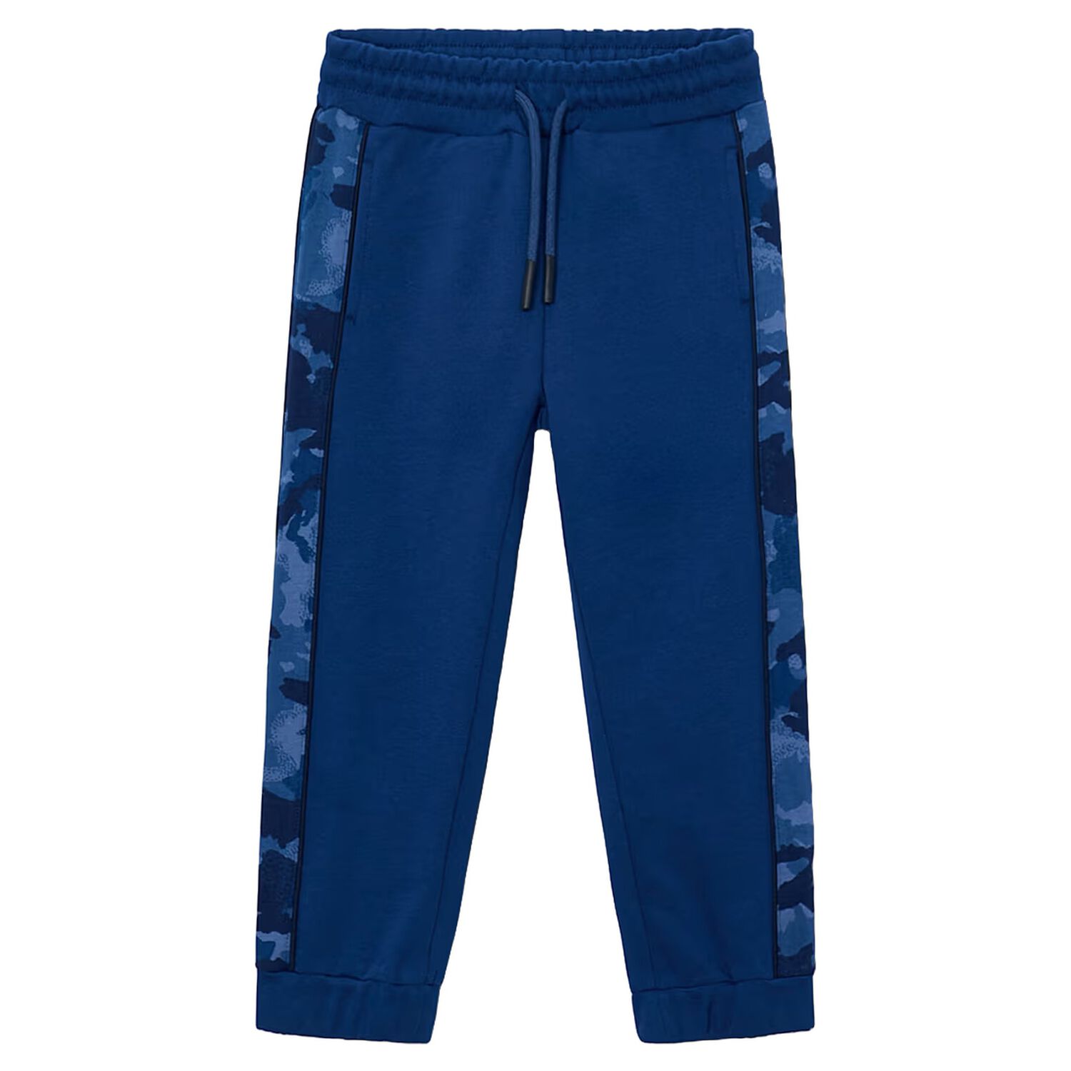 Boys Blue Camouflage Joggers, 1, hi-res