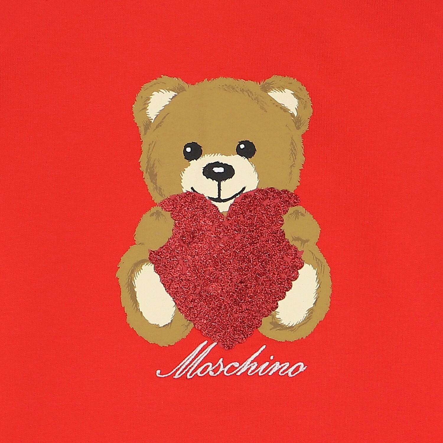 فستان بنات بشعار تيدى باللون الاحمر, 2, hi-res