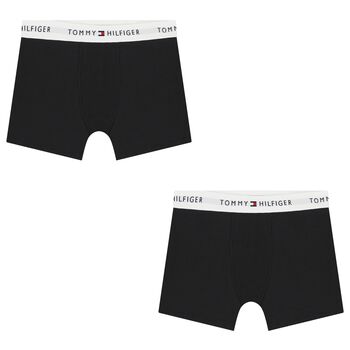 Boys Black Boxer Shorts (2-Pack)