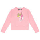 Girls Pink Choupette Logo Sweatshirt, 1, hi-res
