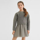 Girls Grey Glitters Dress Set, 2, hi-res