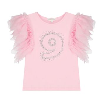 Girls Pink 9th Birthday T-Shirt