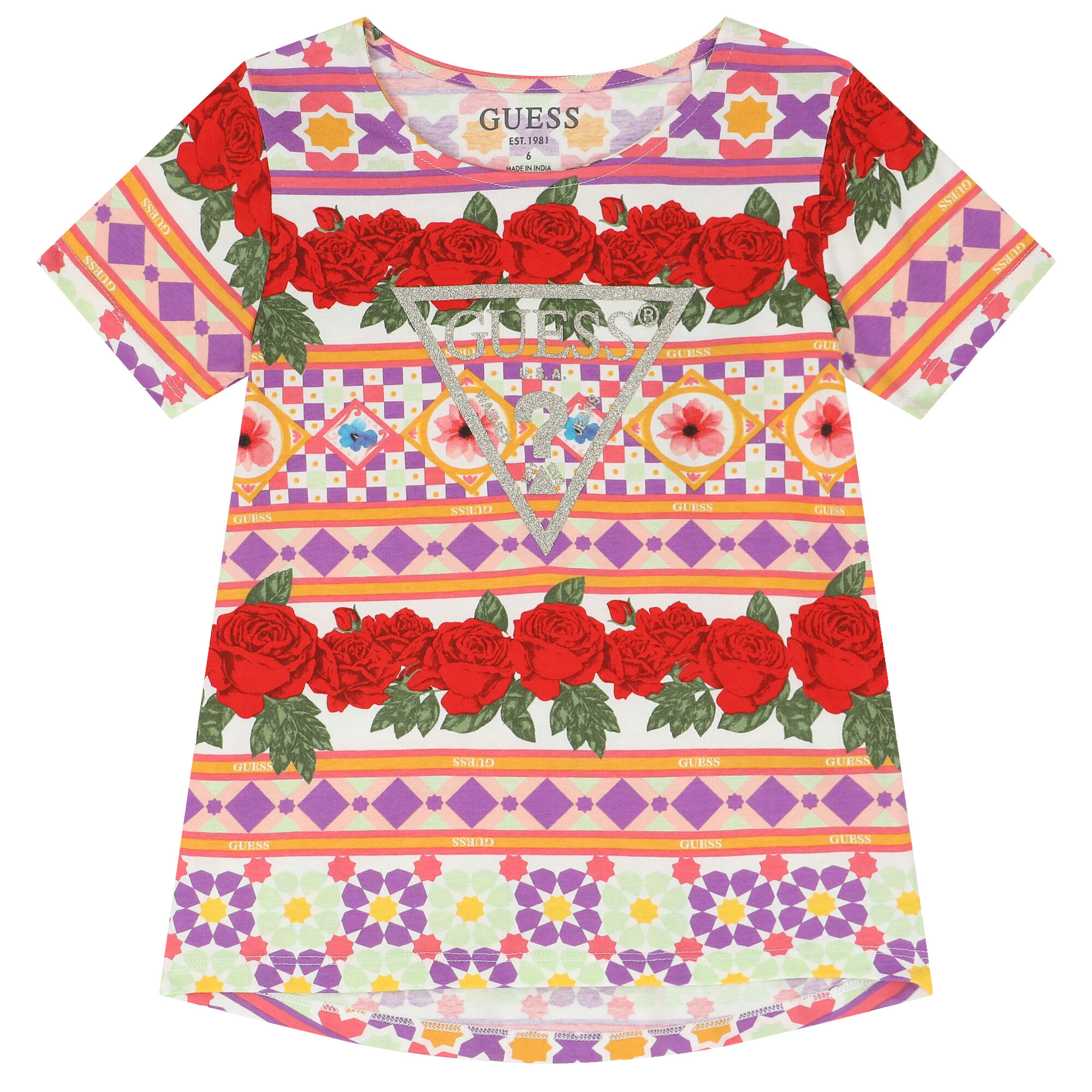 Guess white hot sale and red shirt