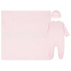Baby Girls Pink Smocked Babygrow Gift Set, 3, hi-res