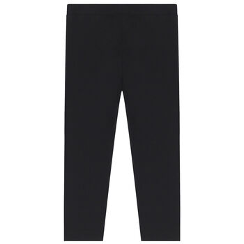 Younger Girls Black Logo Leggings