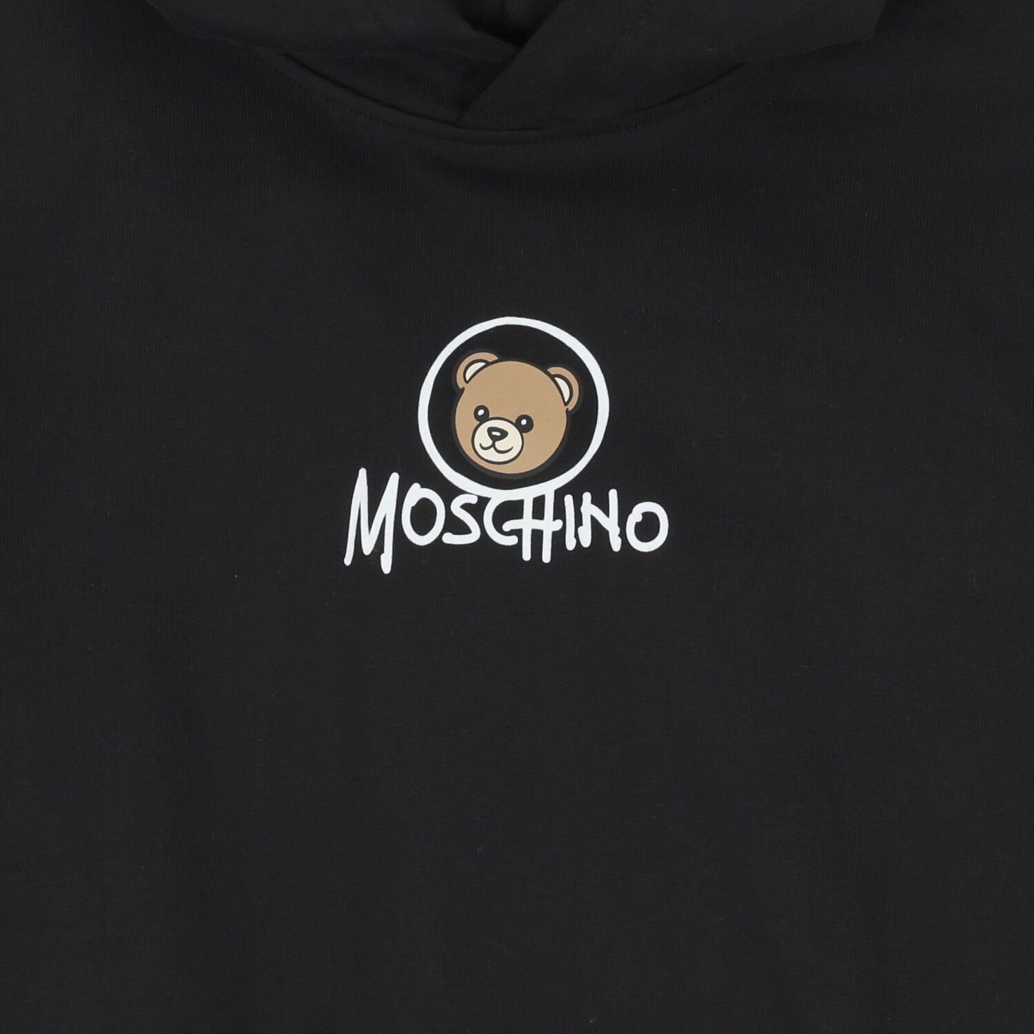 Black Teddy Bear Logo Hooded Top, 1, hi-res
