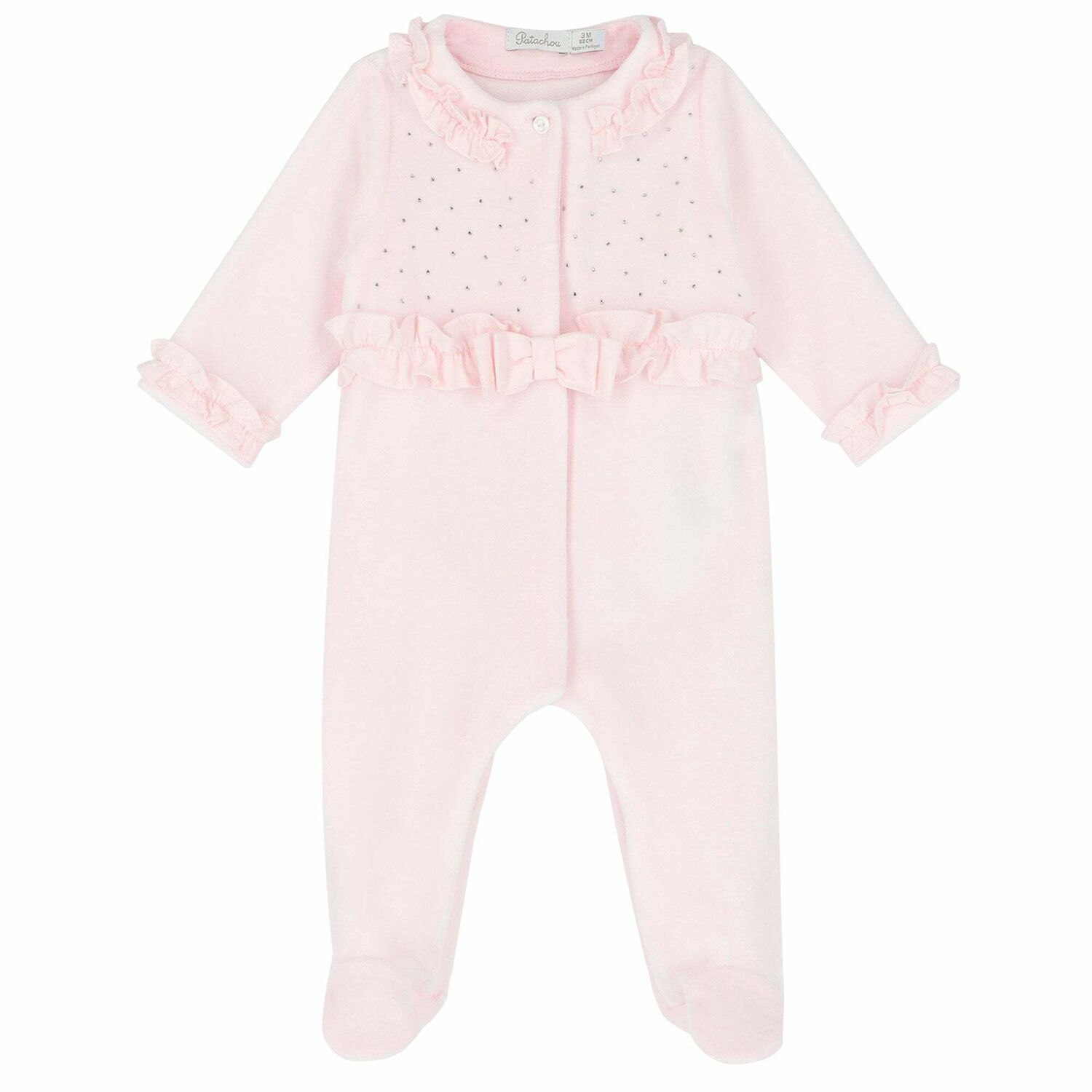 Baby Girls Pink Embellished Babygrow, 1, hi-res image number null