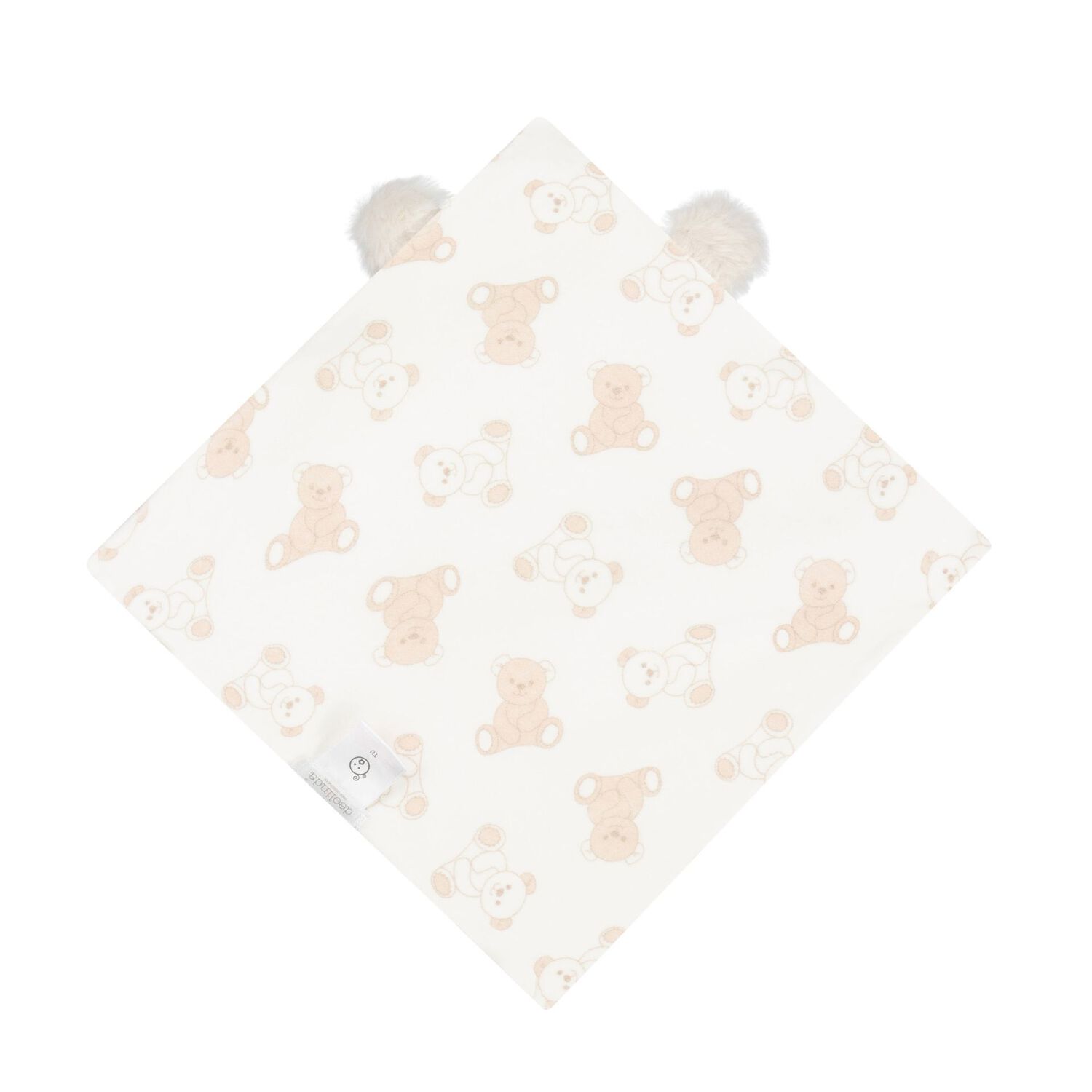 Ivory & Beige Teddy Bear Baby Doudou Comforter, 1, hi-res