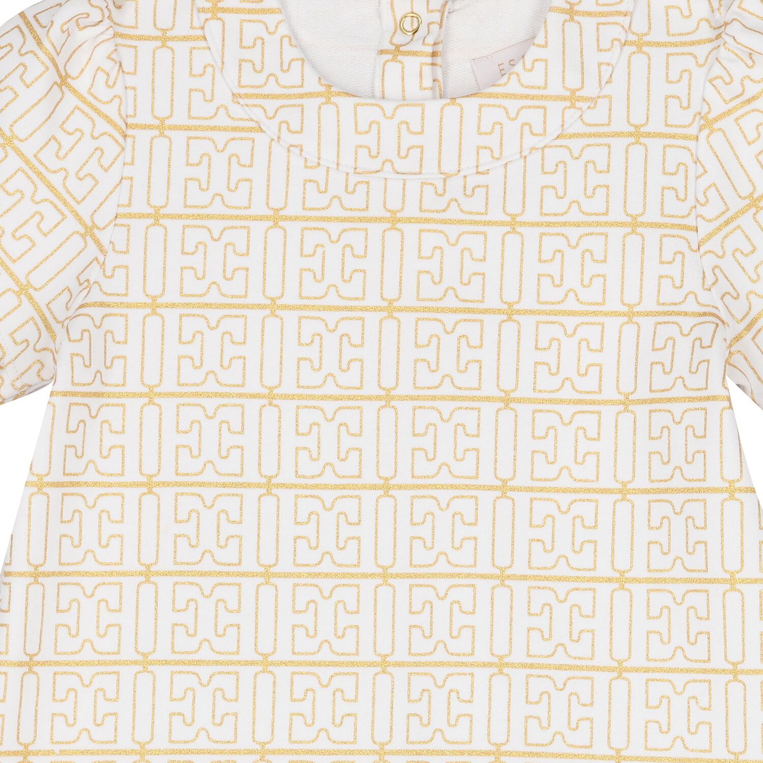 Younger Girls White & Gold Logo Dress, 1, hi-res image number null