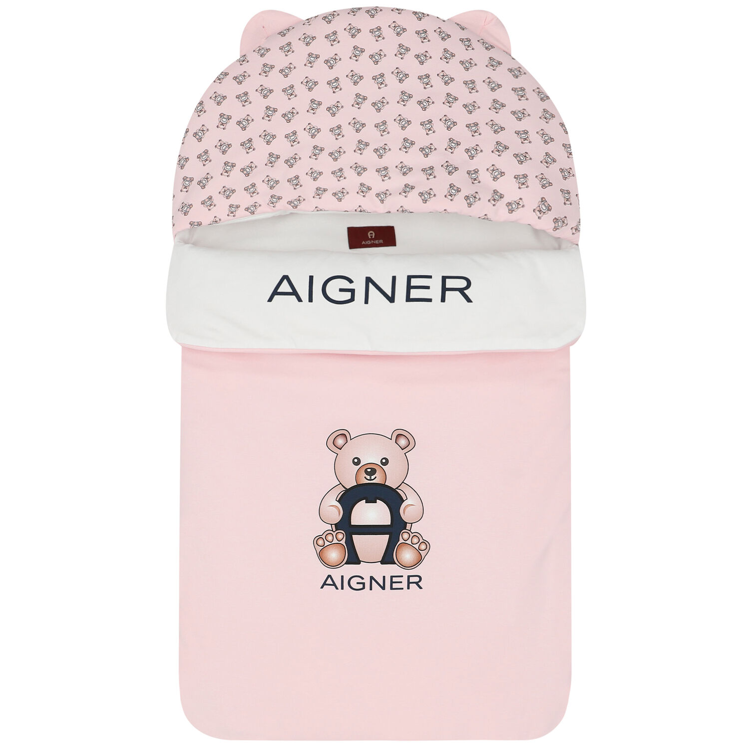 مدس بالشعار باللون الوردي والأبيض , 1, hi-res