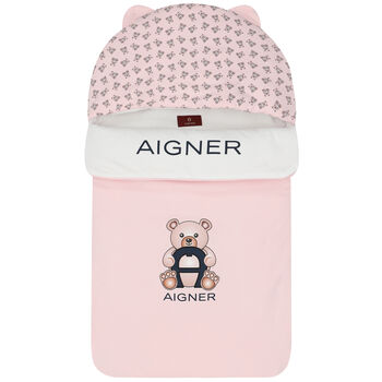 Baby Girls Pink & White Logo Nest