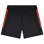 Boys Black & Orange Logo Swim Shorts, 1, hi-res