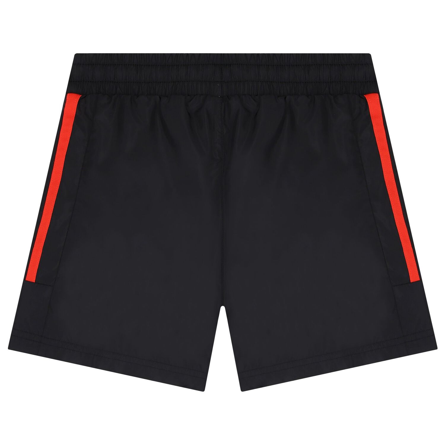 Boys Black & Orange Logo Swim Shorts, 1, hi-res image number null