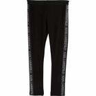 Girls Black Logo Leggings, 1, hi-res