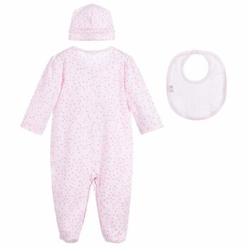 Baby Girls Pink Heart Print Gift Set