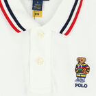 Boys White Bear Logo PiquÃ© Polo Shirt, 1, hi-res