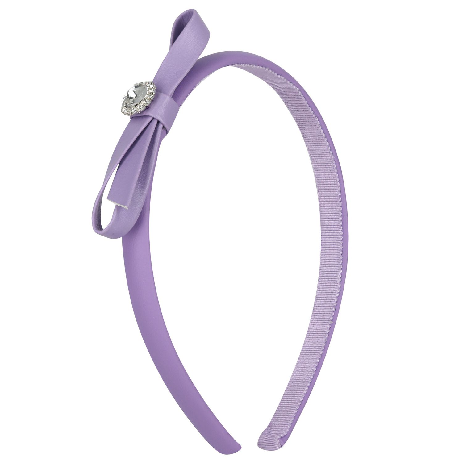 Girls Purple Bow Headband, 2, hi-res