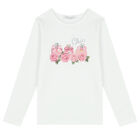 طقم تنورة باللون العاجي والزهري, 1, hi-res