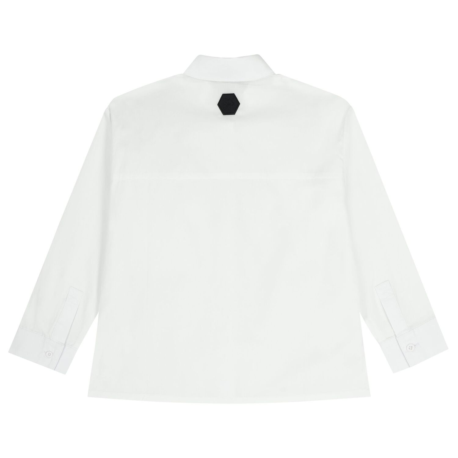 White Embroidered Logo Shirt, 1, hi-res