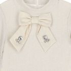 Girls Gold Knitted Bow Dress, 1, hi-res