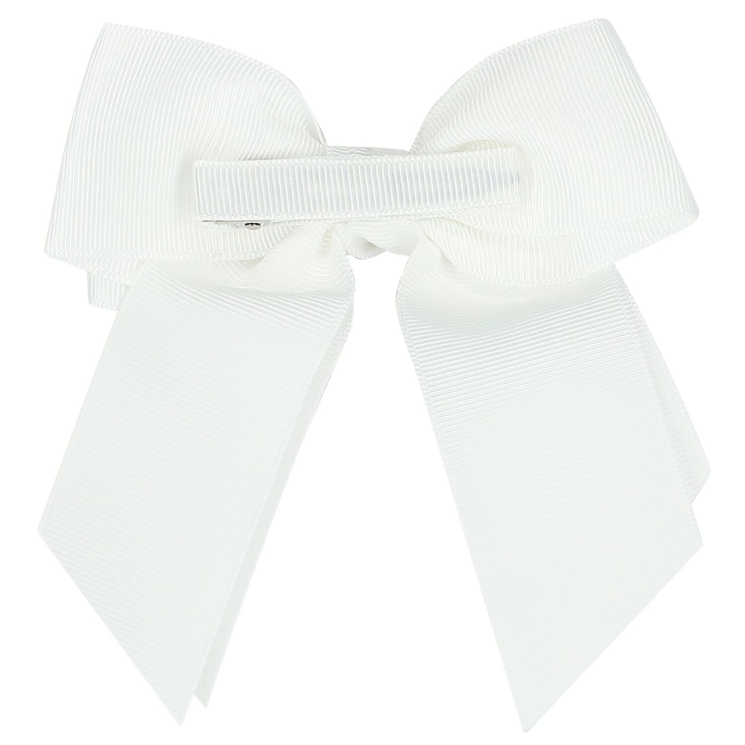 Girls White Bow Hairclip, 4, hi-res image number null