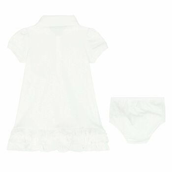 Baby Girls White Polo Dress Set