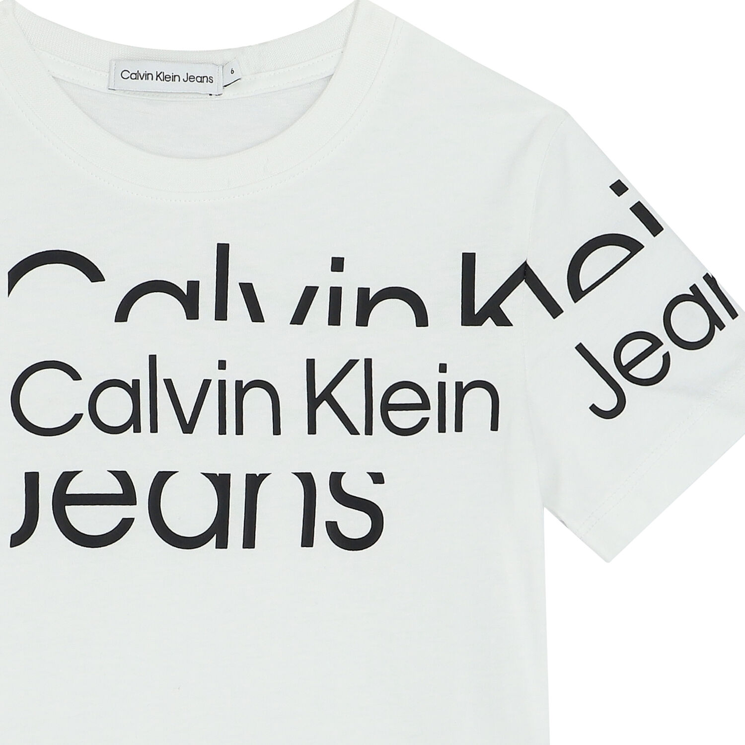 تيشيرت أولاد بالشعار باللون الابيض, 1, hi-res