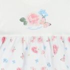 Baby Girls White Floral Bodysuit Dress, 1, hi-res