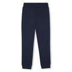 Boys Beige & Navy Blue Logo Joggers Set, 1, hi-res