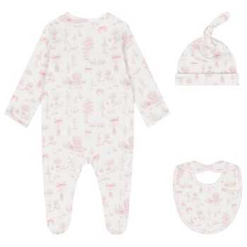 Baby Girls White & Pink Swan Babygrow Gift Set 