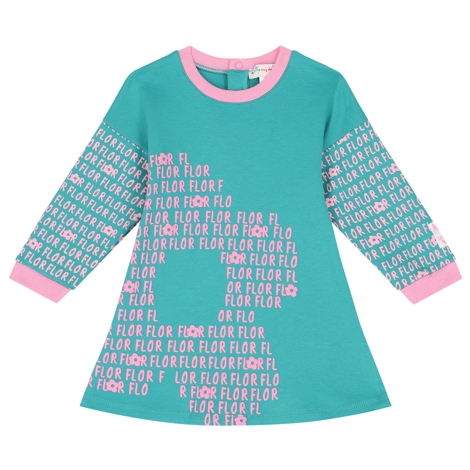 Girls Green & Pink Dress Set, 1, hi-res image number null