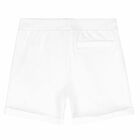 Girls White Logo Shorts, 3, hi-res